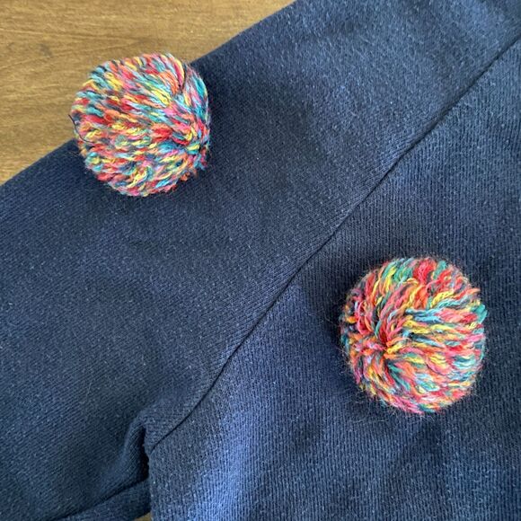 Gymboree Navy Pom Pom Sweatshirt Girls' M(7-8) - Picture 5 of 8